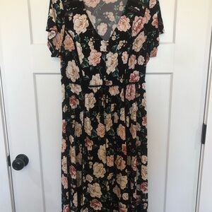 Torrid size 1 Floral Black Dress